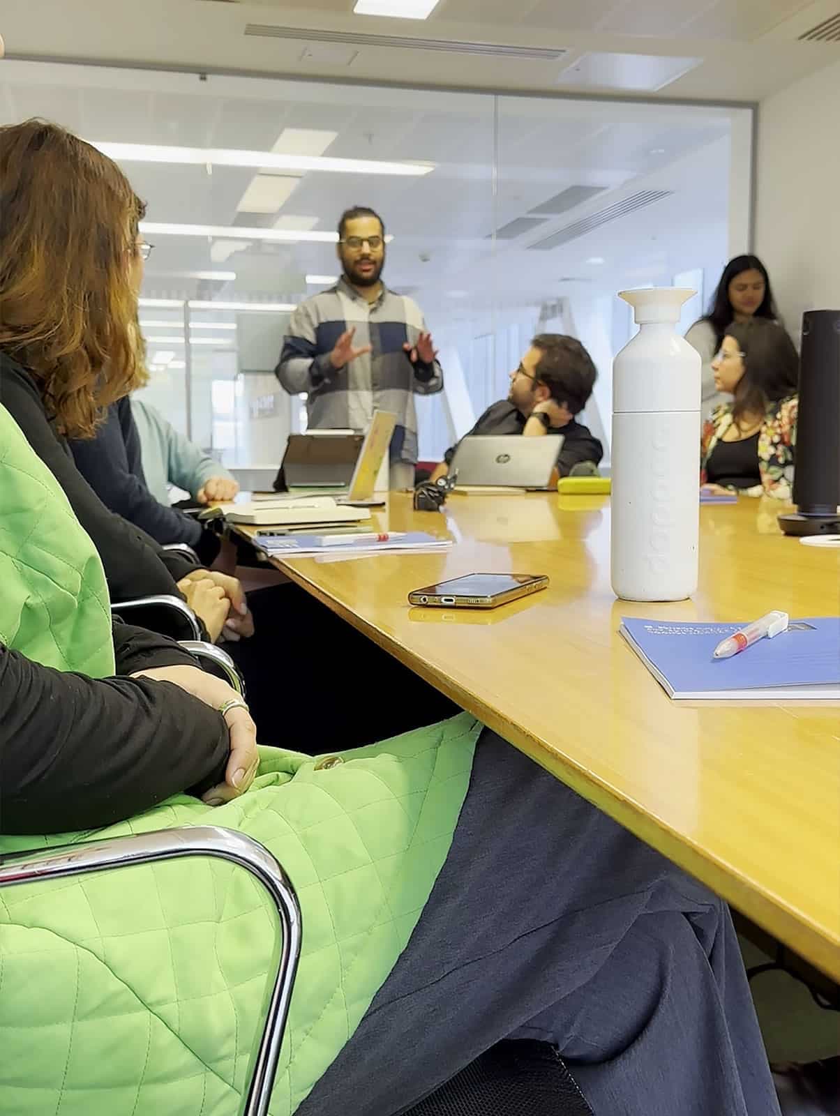 Participants working together during a MindHug session