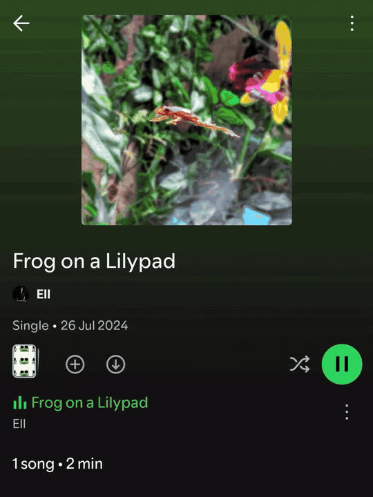 MindHug Zero app with your own song playing from your music library.